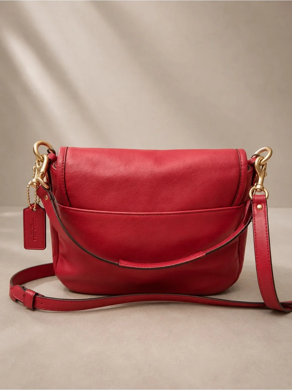 NWT Coach Taylor Red Leather Flap Shoulder Crossbody Convertible Bag